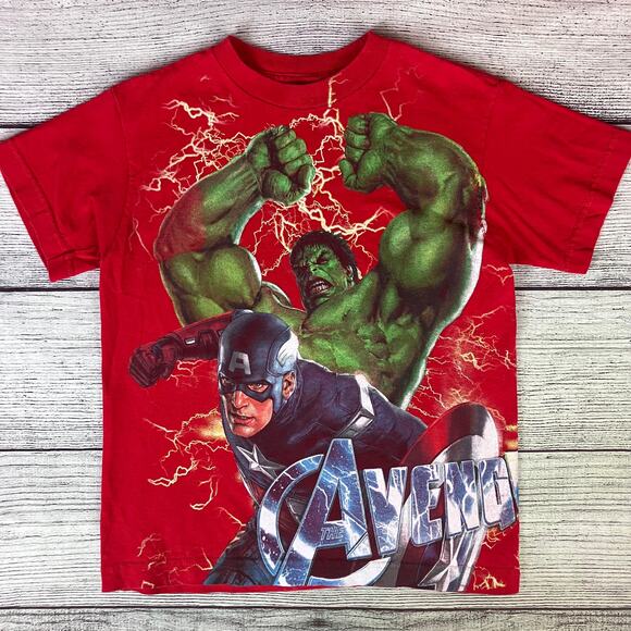 2012 Avengers Marvel Hulk, Flash, & Friends All Over Print T-shirt - Picture 1 of 6